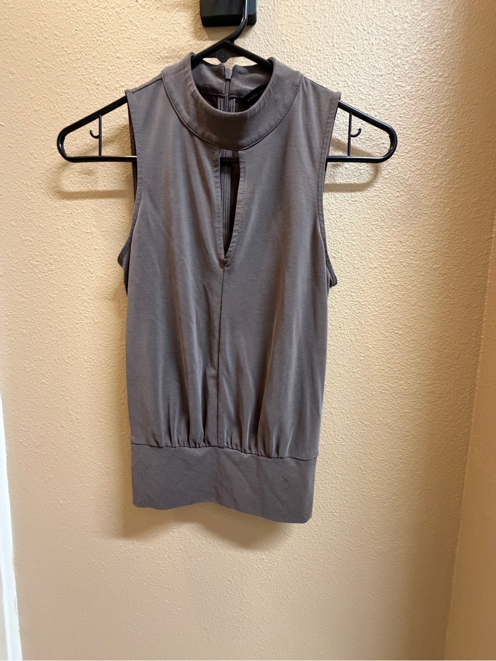 White House Black Market Sleeveless Mock Neck Tank - Gray